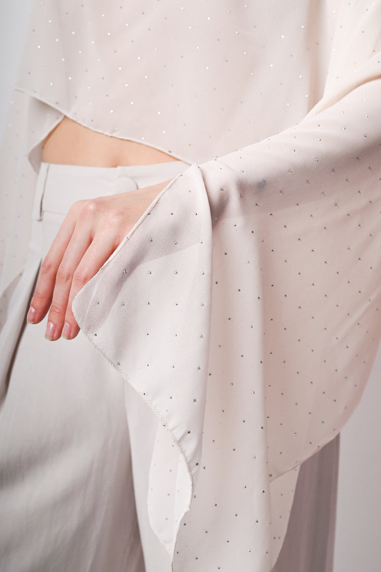 Coprispalle in georgette con strass