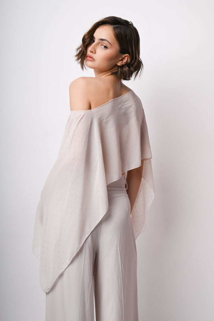 Coprispalle in georgette con strass