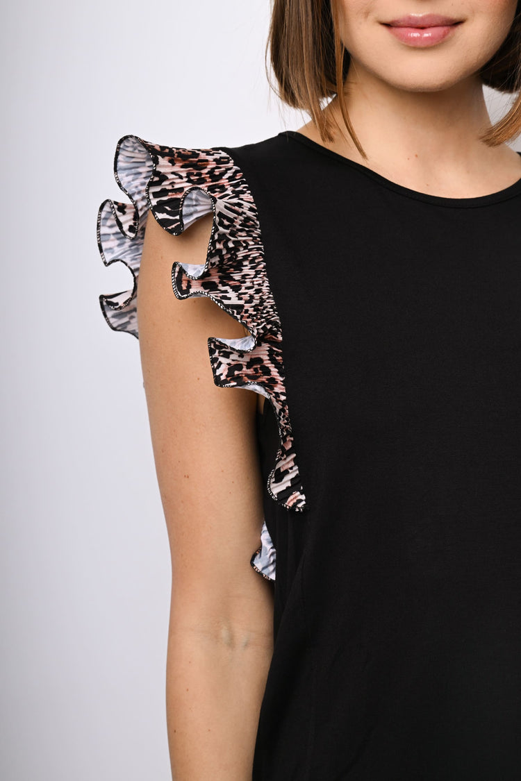 Leopard print frills top