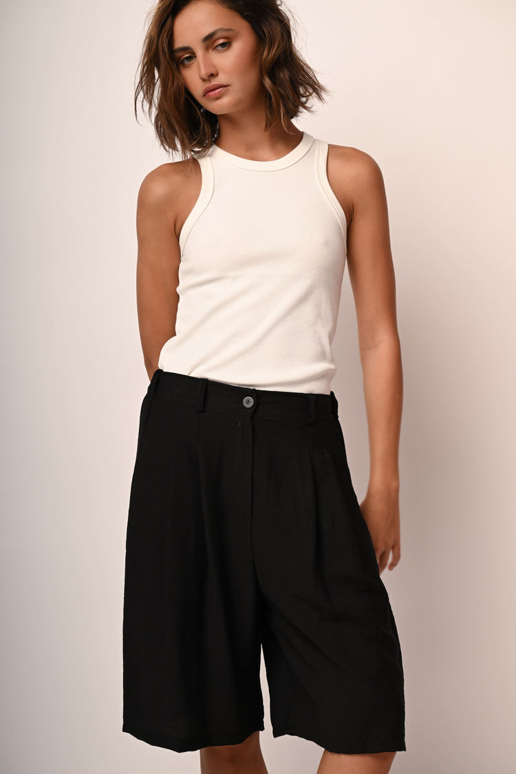 Viscose-blend bermuda