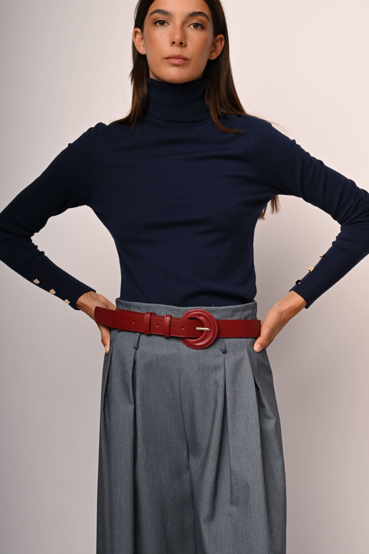 3D flower wide-leg trousers