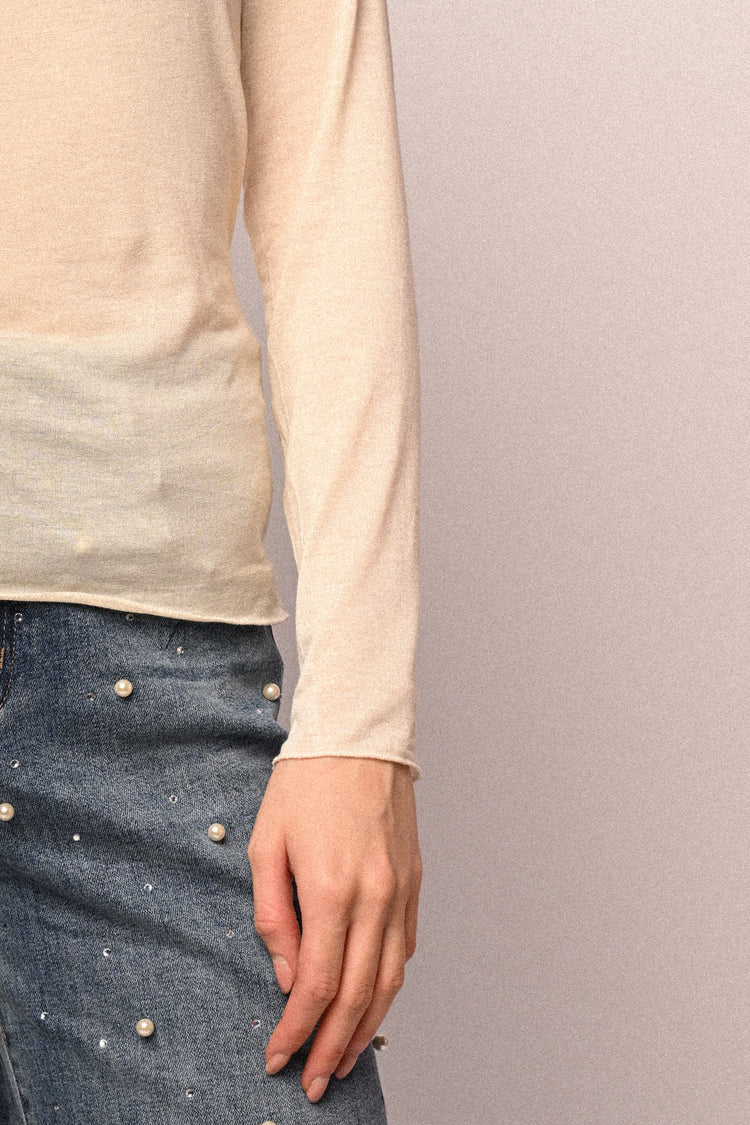 Boat neckline basic knit top