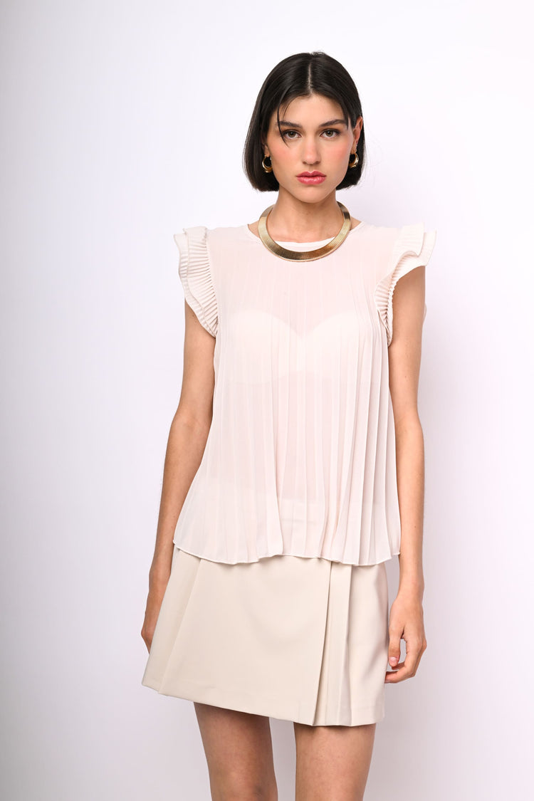 Pleated georgette top