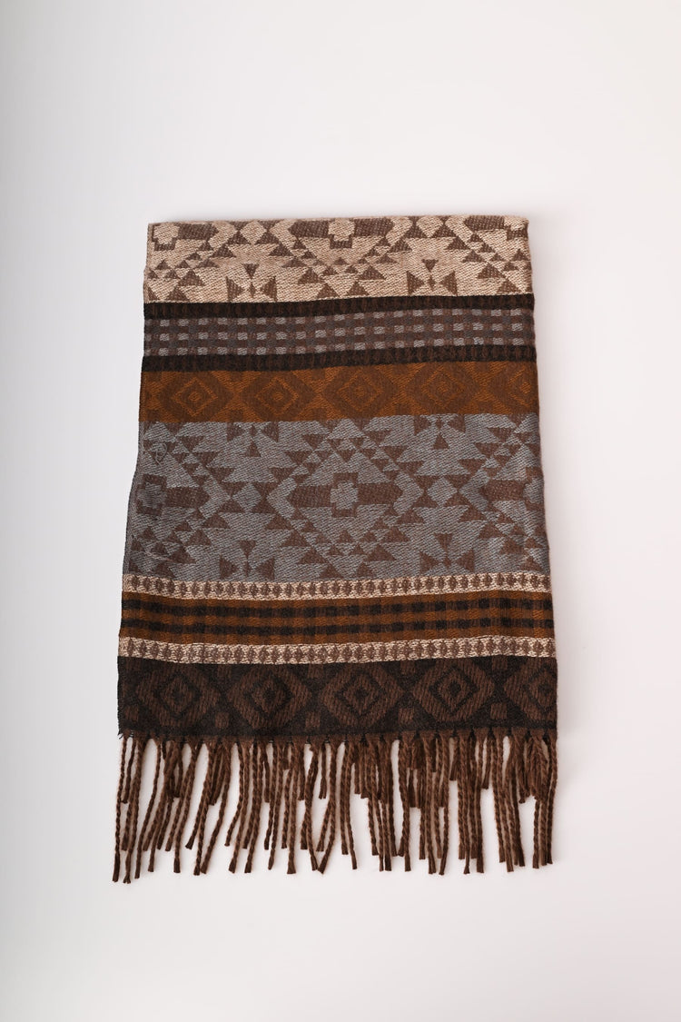 Geometric motifs jacquard scarf