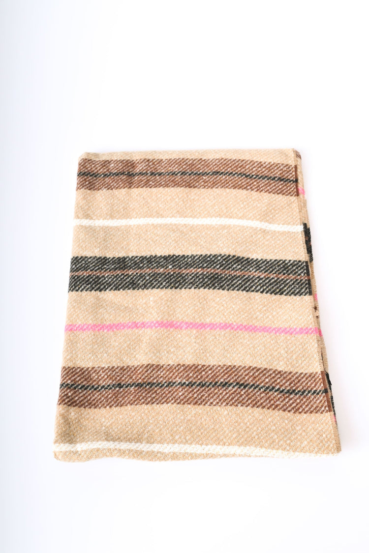 Striped lurex jacquard scarf