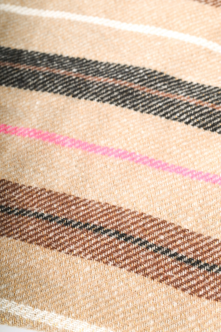 Striped lurex jacquard scarf