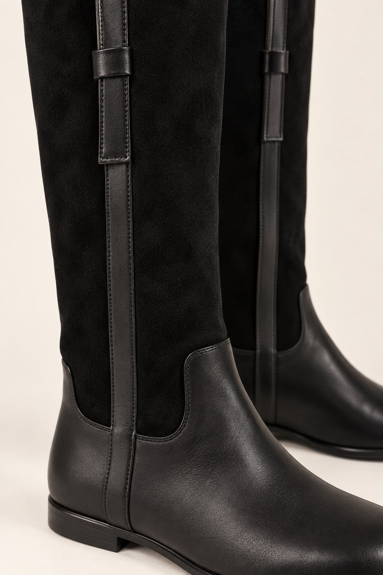 Stivale alto in velour