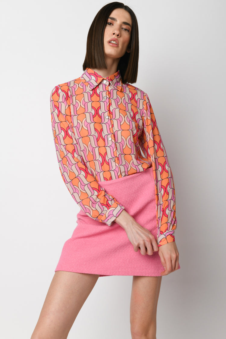 Lurex jacquard miniskirt