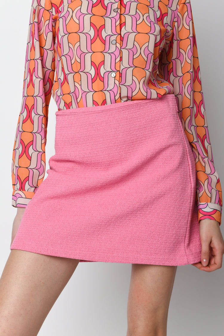 Lurex jacquard miniskirt