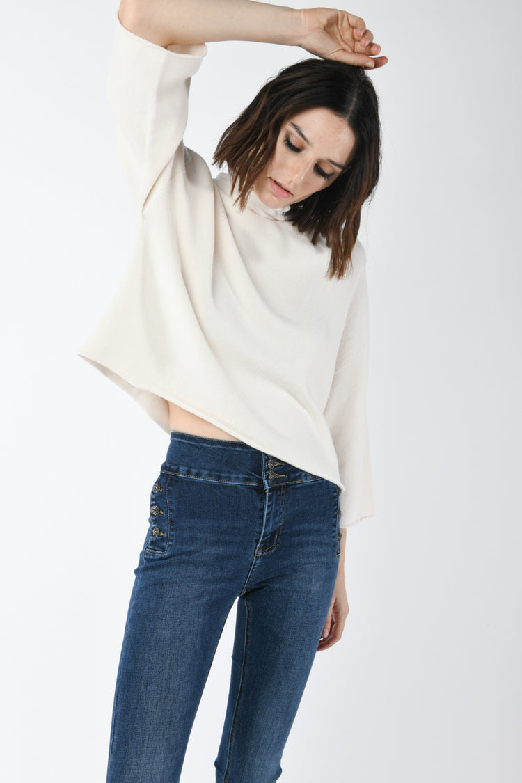 Boxy-fit mock sweater
