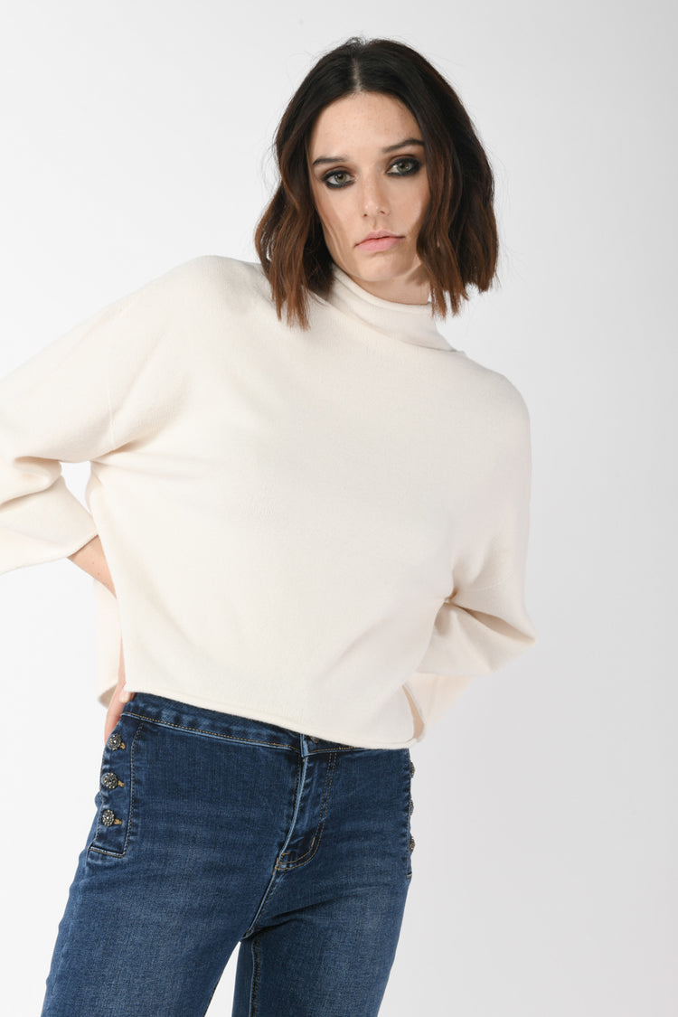 Boxy-fit mock sweater