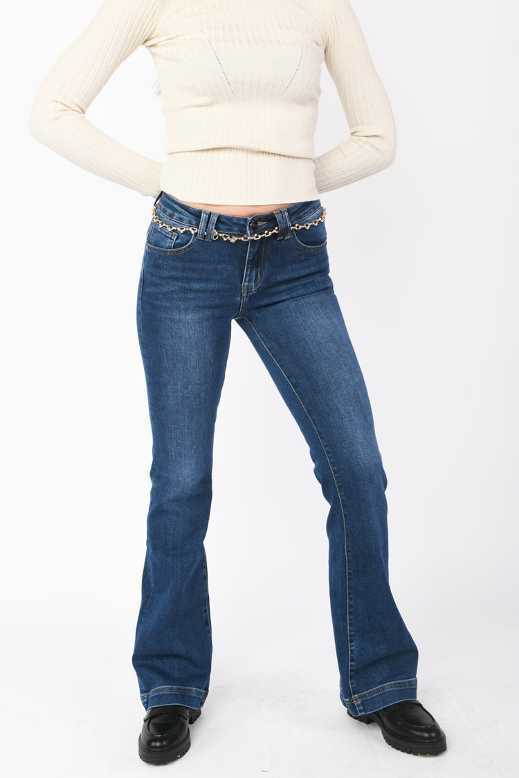 Jewel-belt jeans