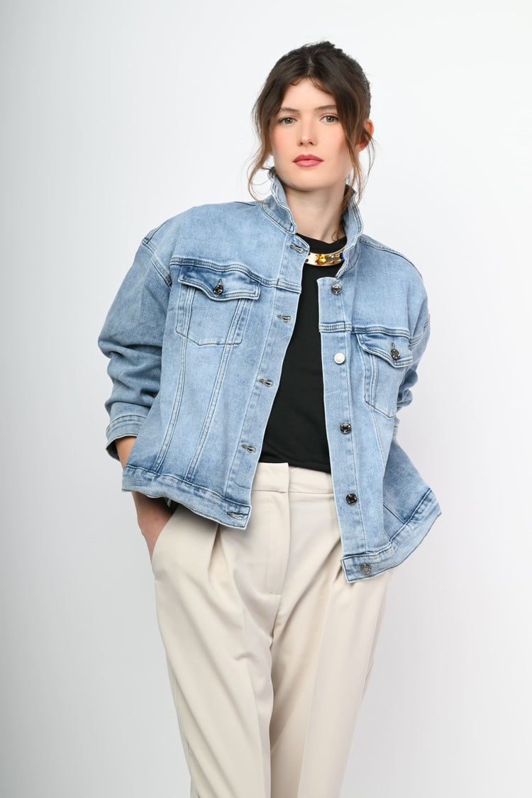 Denim boxy-fit jacket