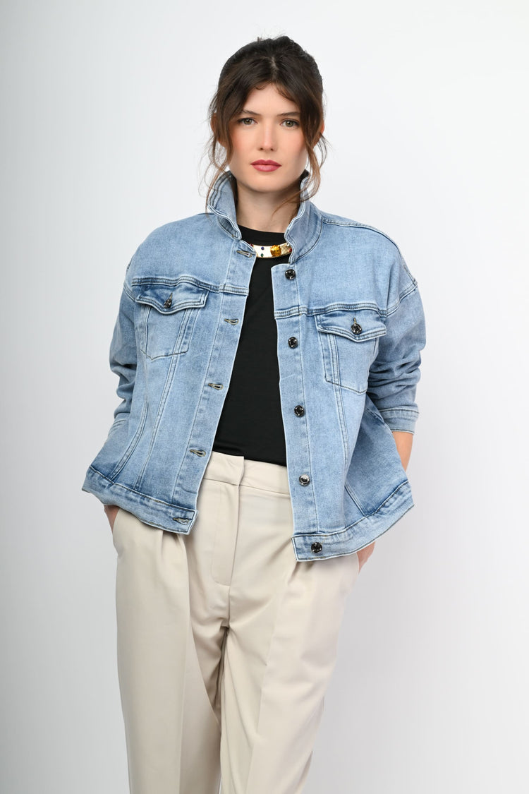 Denim boxy-fit jacket