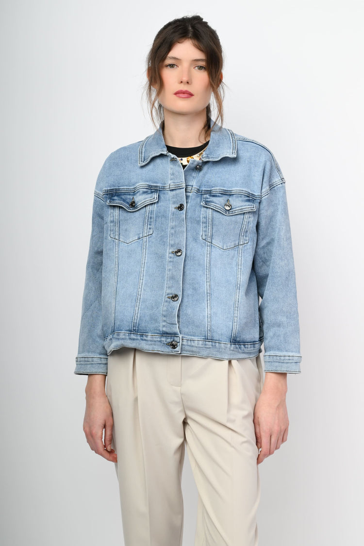 Denim boxy-fit jacket