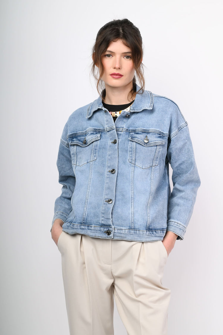 Denim boxy-fit jacket