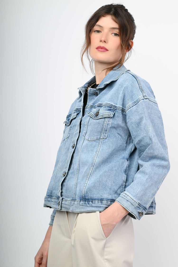 Denim boxy-fit jacket