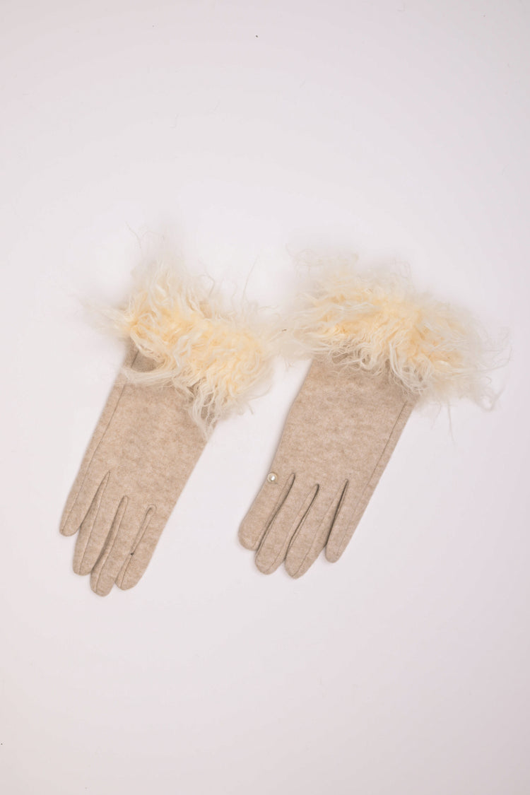 Shearling trimmed gloves