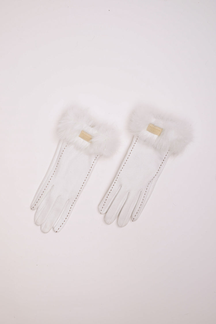 Faux fur cuff gloves