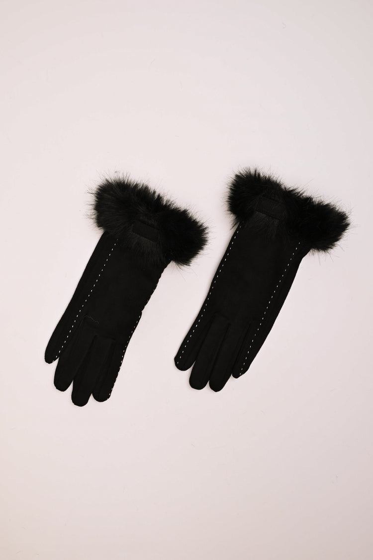 Faux fur cuff gloves