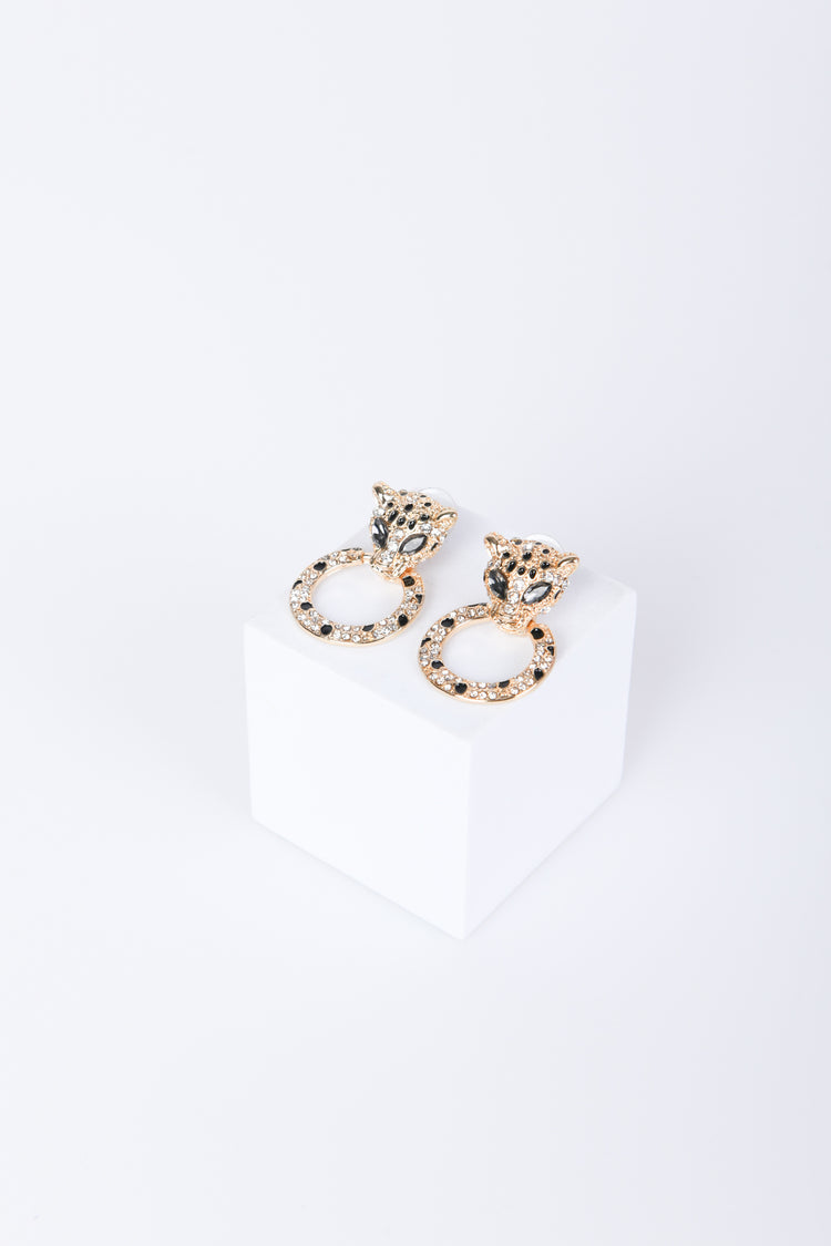 Tiger circle earrings