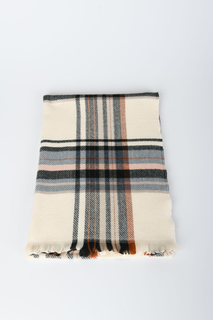 Tartan motif scarf