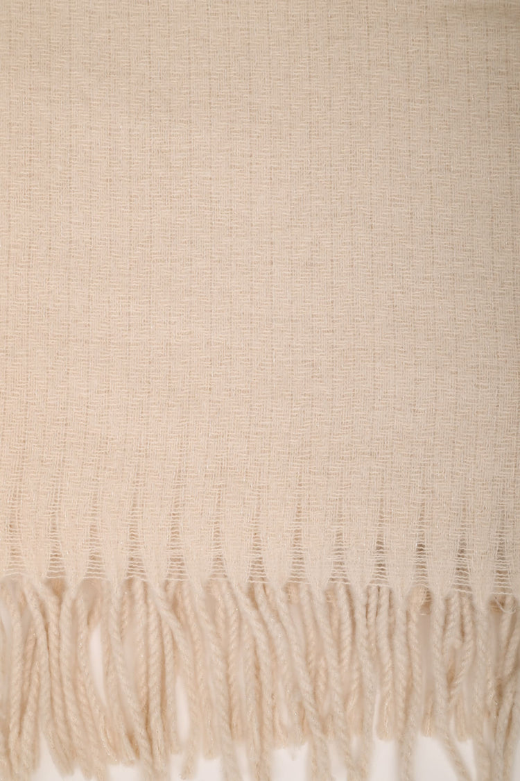 Fringed solid color scarf