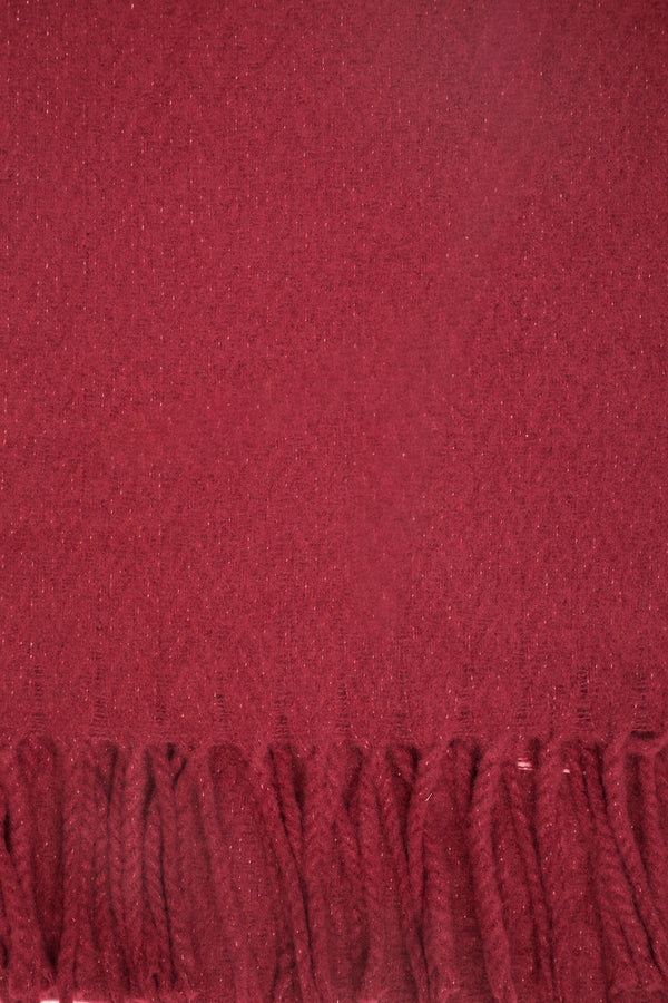 Burgundy glitter scarf with fringe