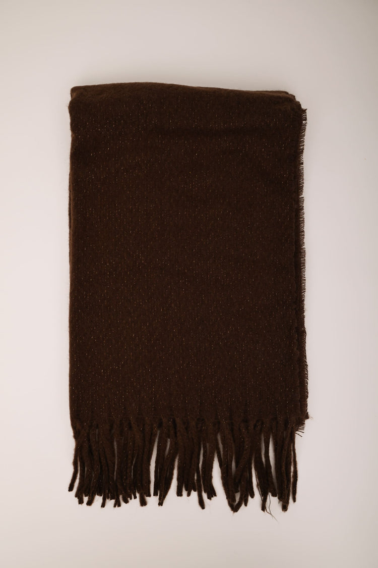 Fringed solid color scarf