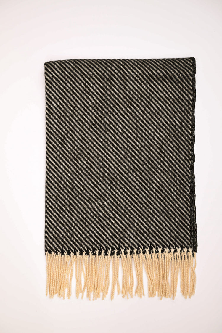 Diagonal striped scarf