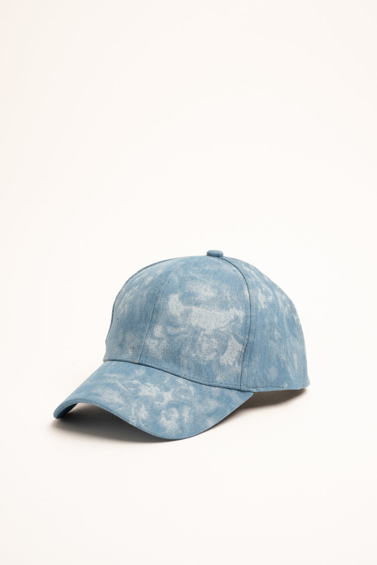 Cappello da baseball in denim azzurro vintage