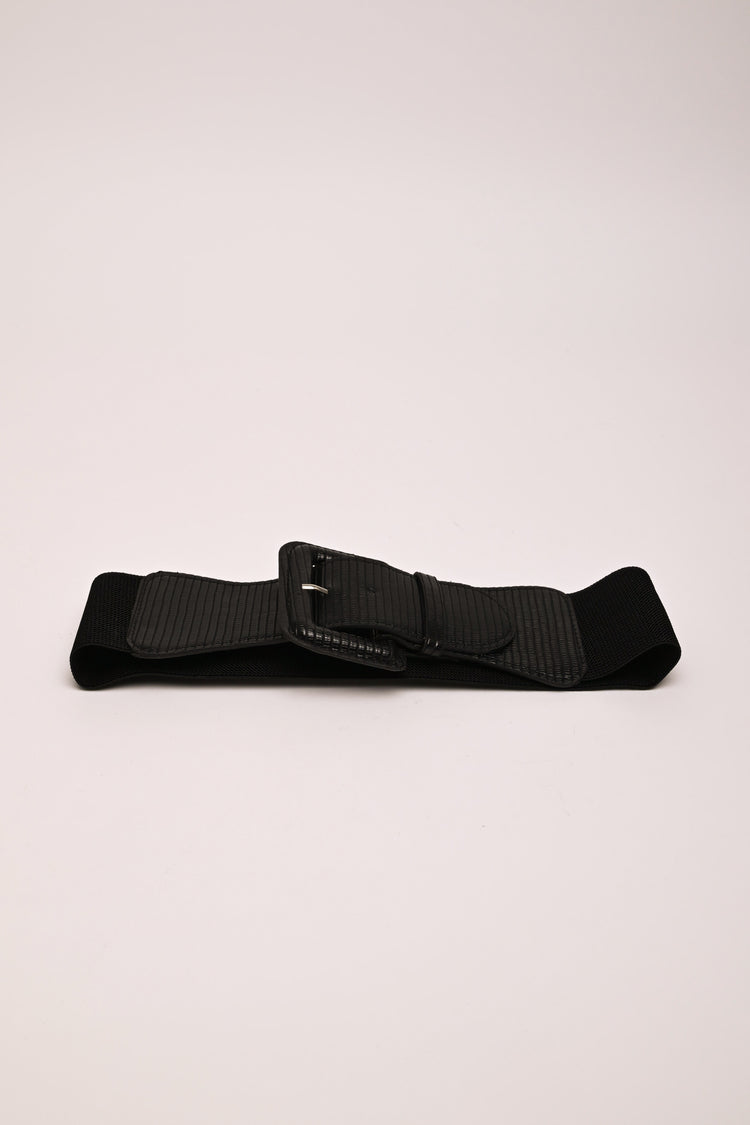 Animalier faux leather elastic belt