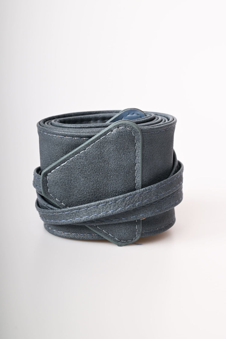 Faux leather sash belt