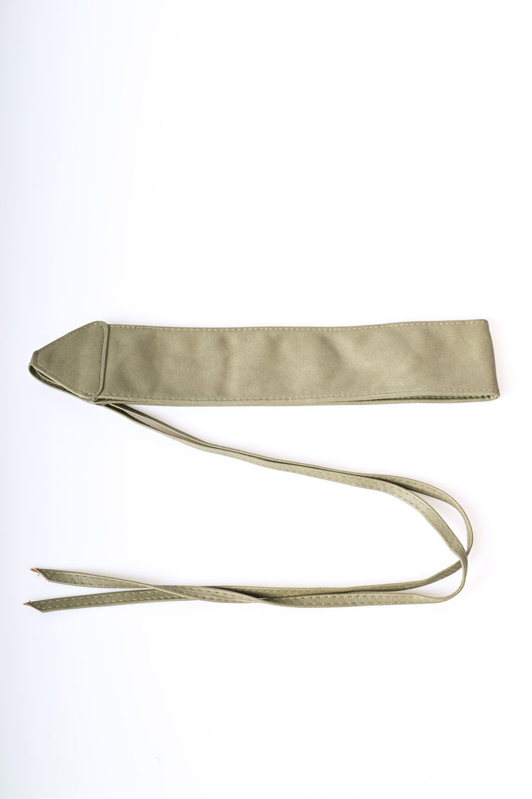 Faux leather sash belt