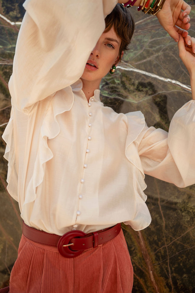 Frills muslin shirt