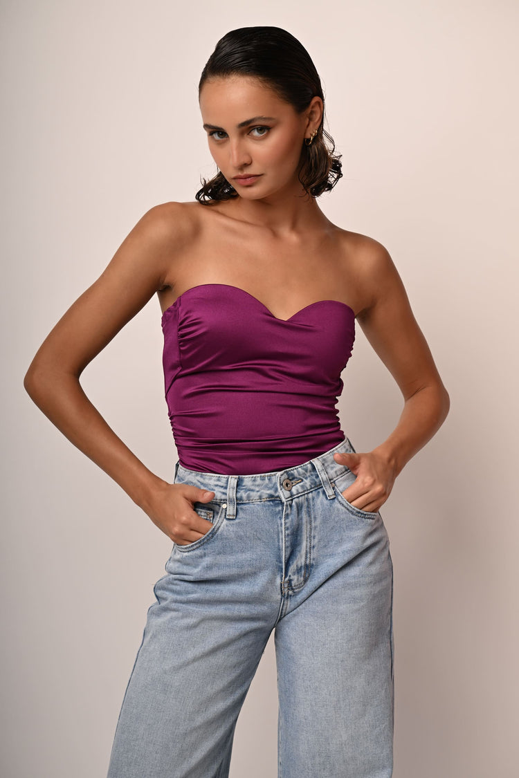 Satin bustier top