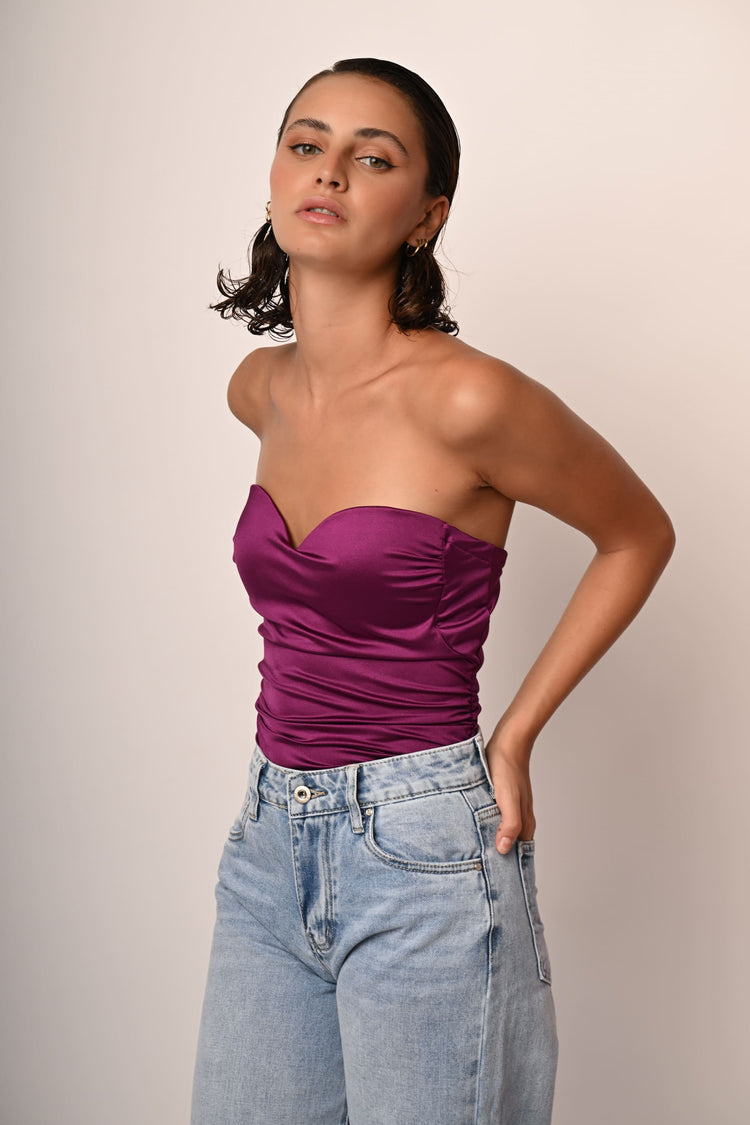 Satin bustier top