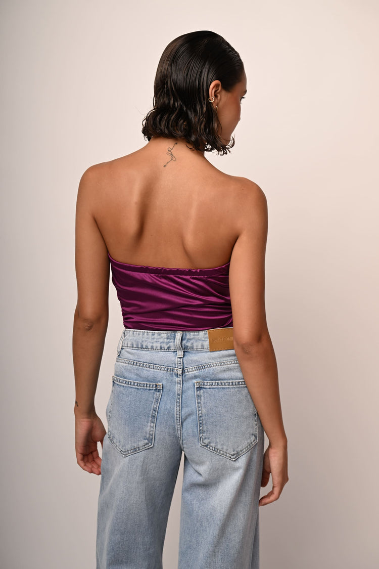 Satin bustier top