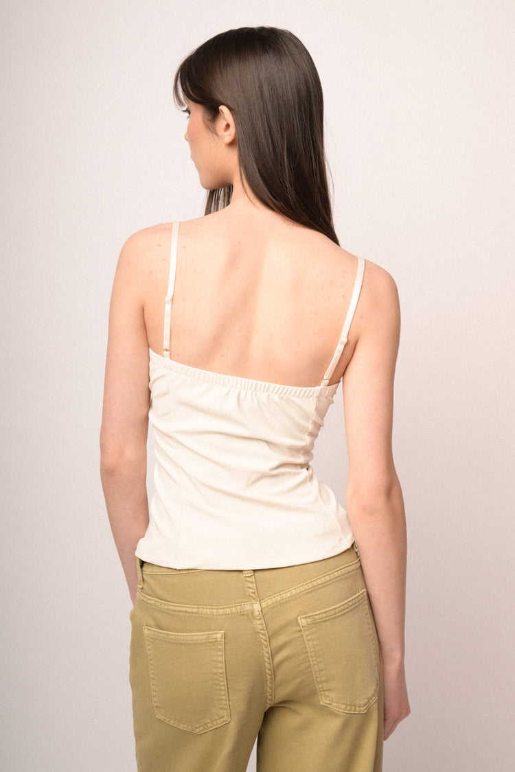White sweetheart neckline bustier camisole