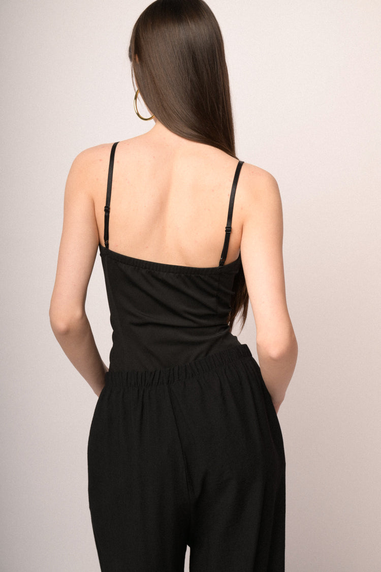 Black sweetheart neckline bustier camisole
