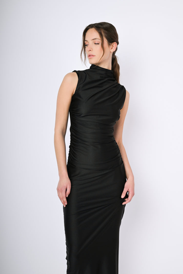 Gathered long dress