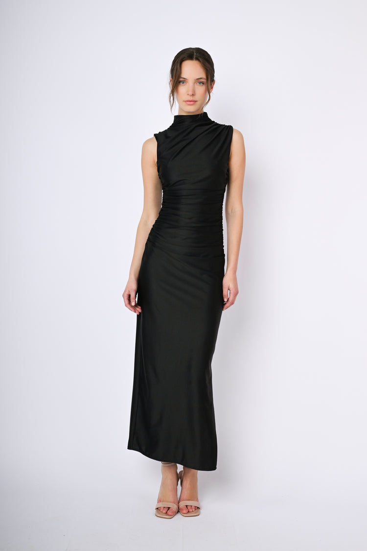 Gathered long dress