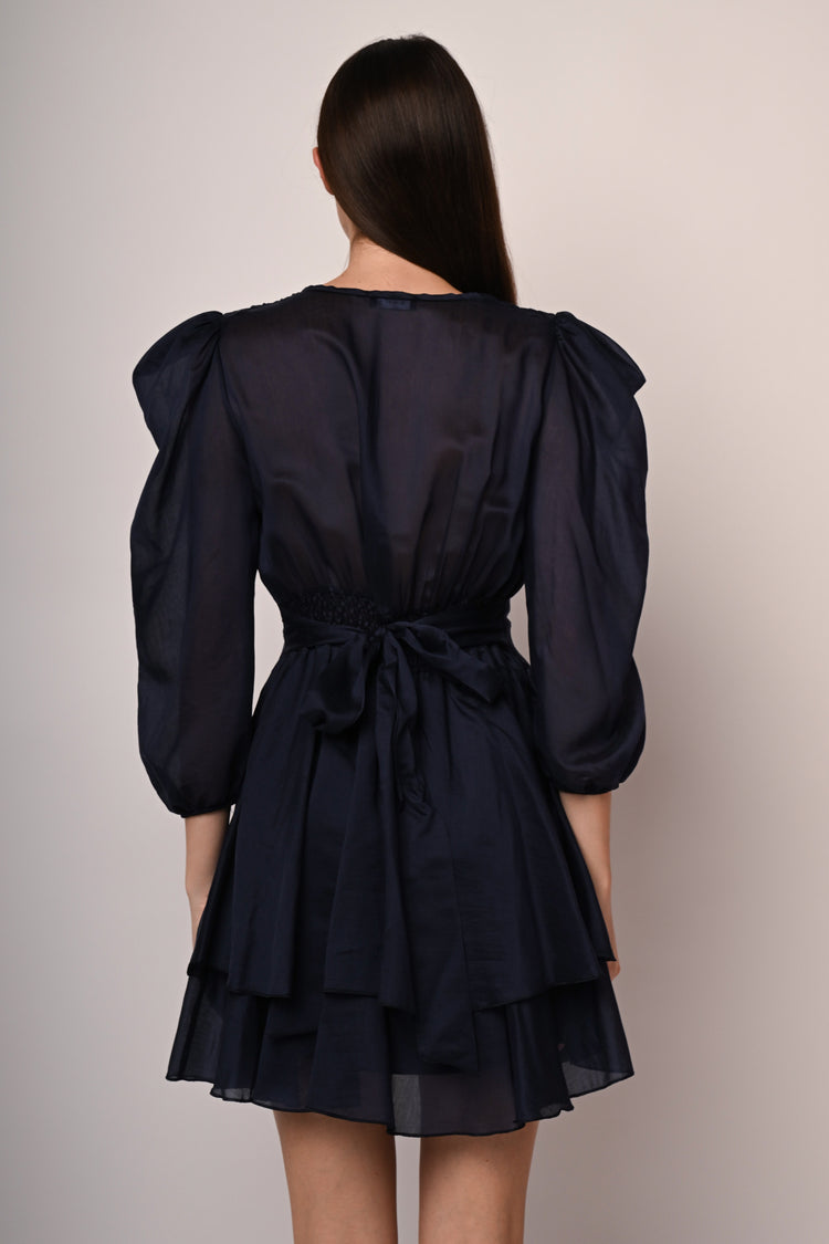 Muslin tiered mini dress