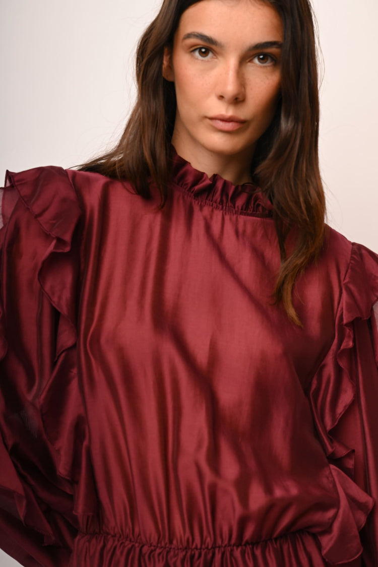 Frills muslin tiered mini dress