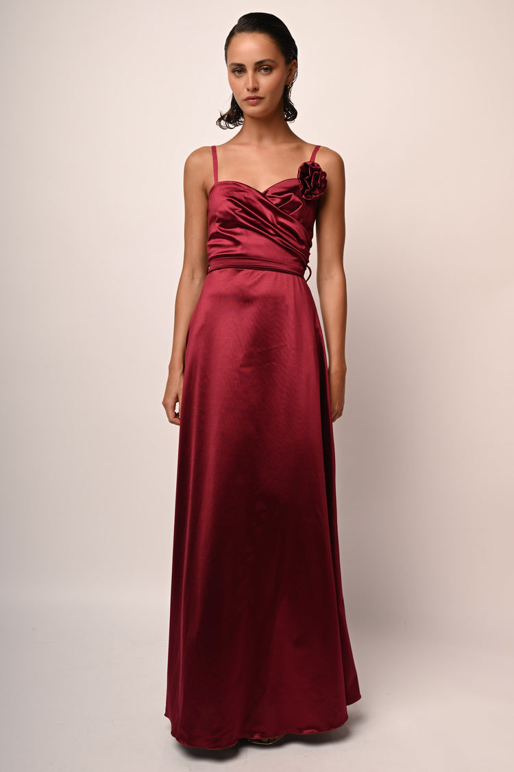 Rose satin gown