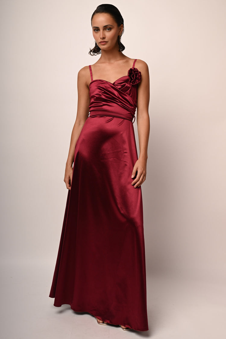 Rose satin gown