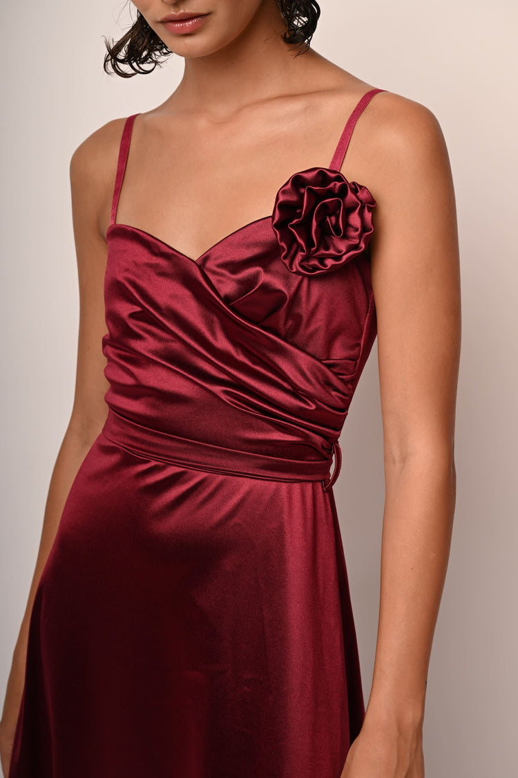 Rose satin gown