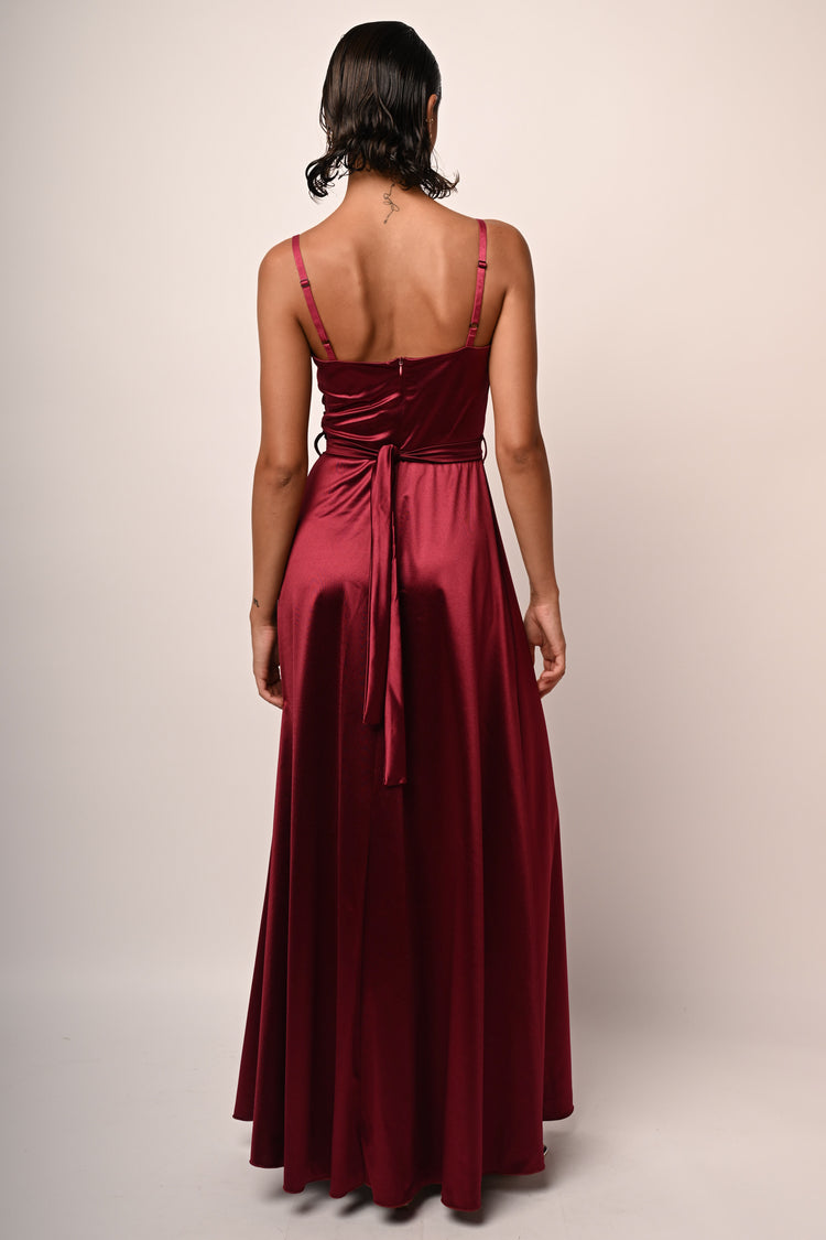 Rose satin gown