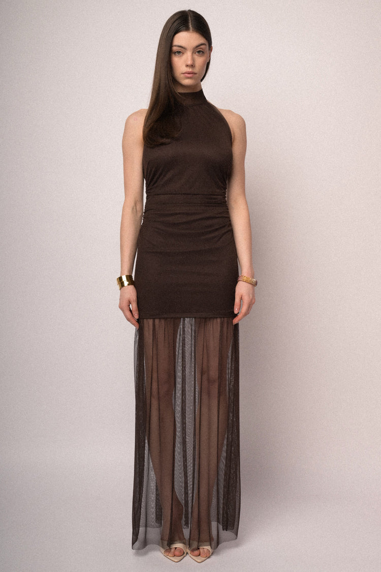 Tulle halter long dress