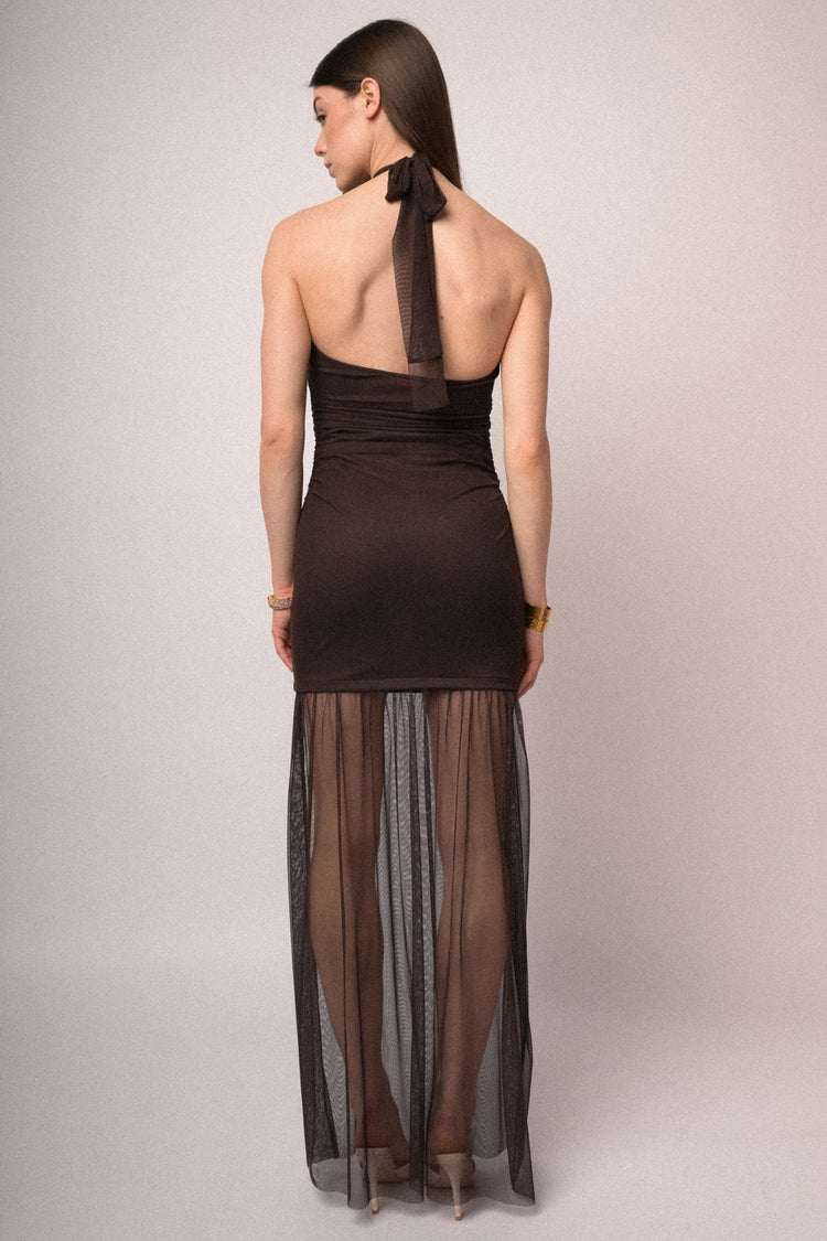 Tulle halter long dress